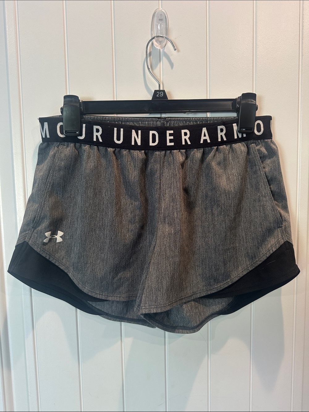 Under Armour Heather Gray Athletic Shorts with Black Waistband
